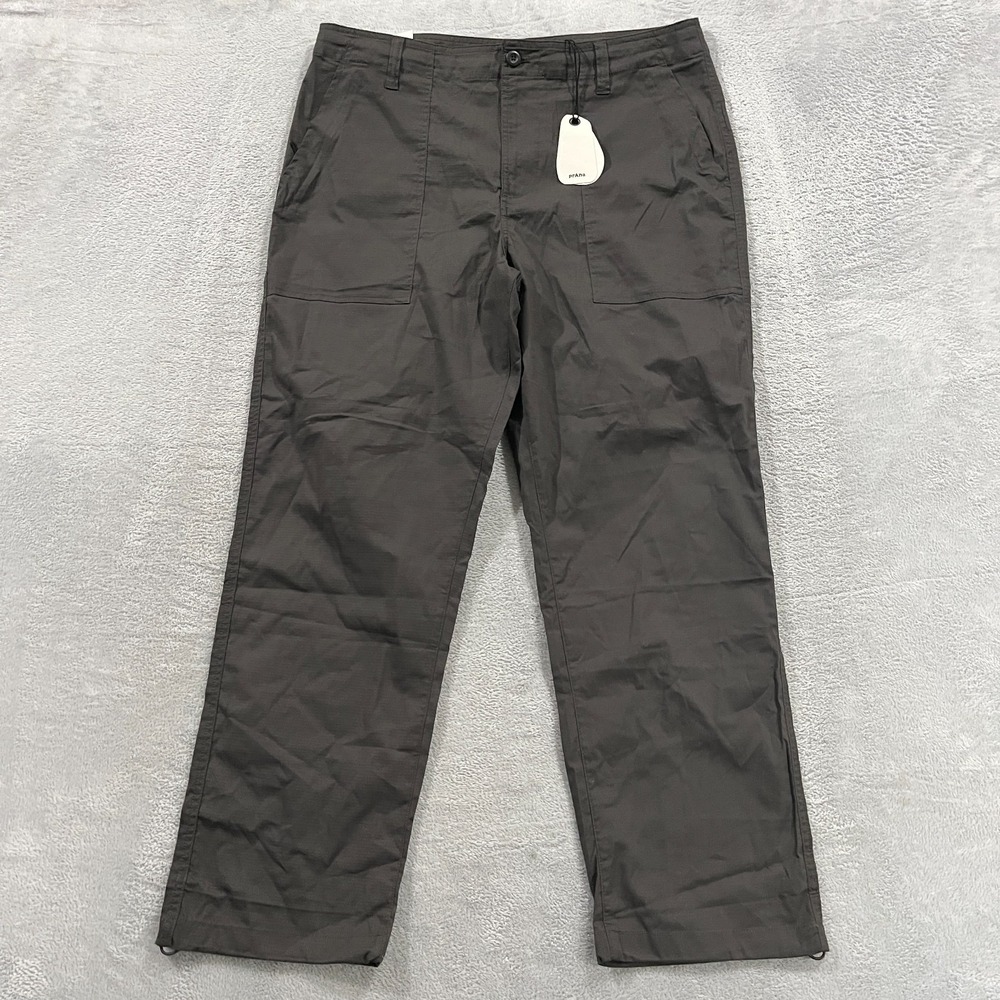 prAna Palisades Ripstop Field Pant 35x30 Dark Gray Relax Straight Drawstring